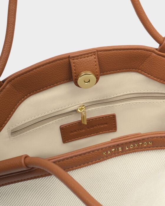 Katie Loxton | Florence Mini Tote Bag in Canvas/Cognac