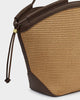 Katie Loxton | Florence Canvas Tote Bag in Natural Raffia/Chocolate