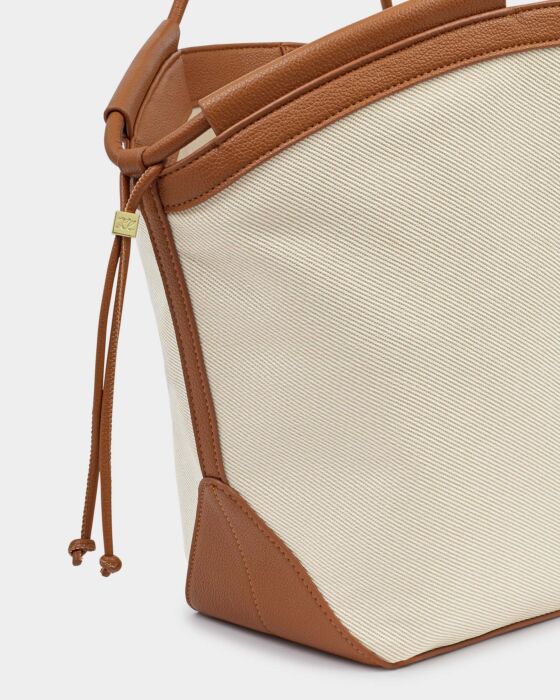 Katie Loxton | Florence Canvas Tote Bag in Canvas/Cognac