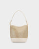 Katie Loxton | Sorrento Striped Raffia Bucket Bag in Striped Raffia/Off White