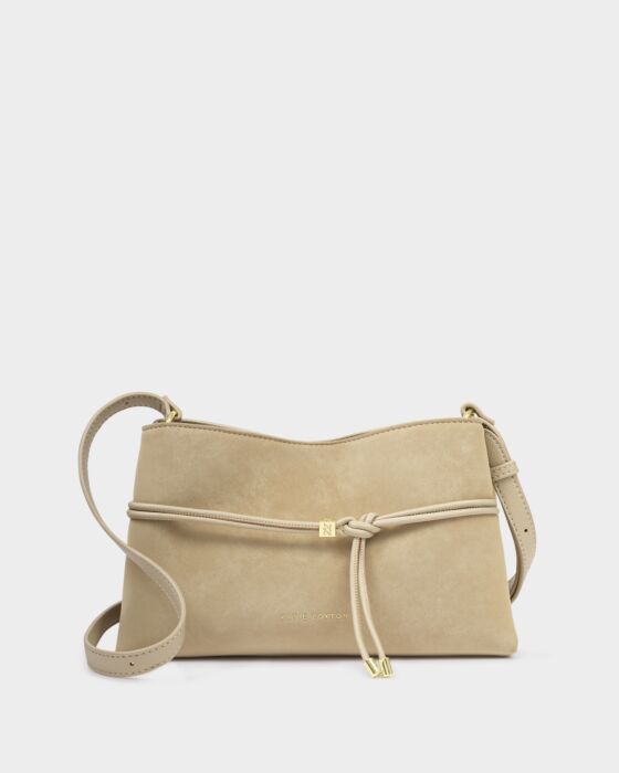 Katie Loxton | Lori Suedette Crossbody Bag in Desert Tan