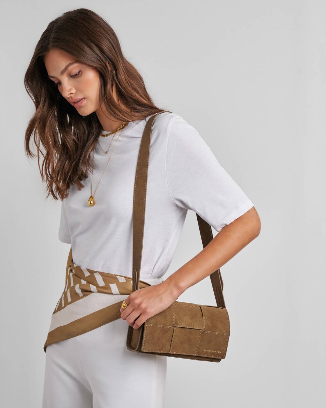 Katie Loxton | Taya Suedette Crossbody Bag in Caramel