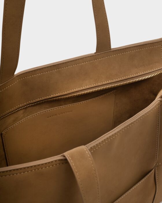 Katie Loxton | Taya Hand Woven Suedette Tote Bag in Caramel