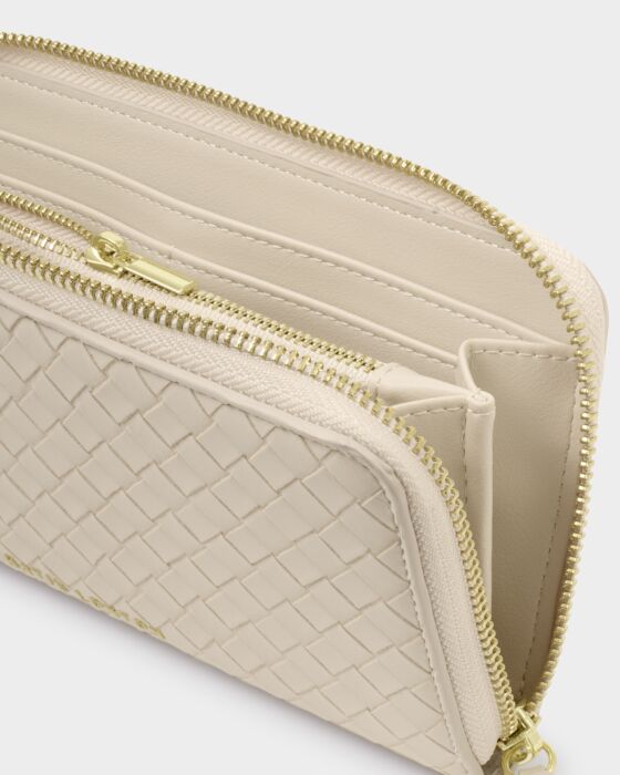 Katie Loxton | Nova Woven Texture Large Wallet in Oyster