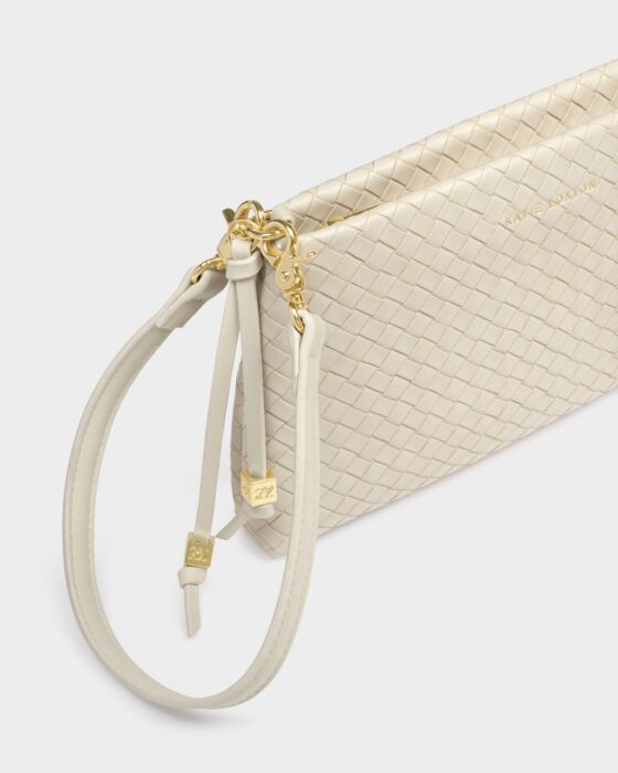 Katie Loxton | Nova Hand Woven Small Shoulder Tote in Oyster