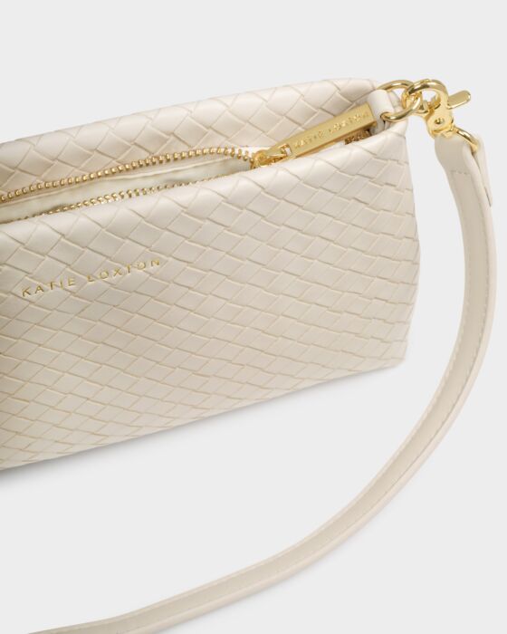 Katie Loxton | Nova Hand Woven Small Shoulder Tote in Oyster