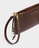 Katie Loxton | Nova Hand Woven Small Shoulder Tote in Chocolate