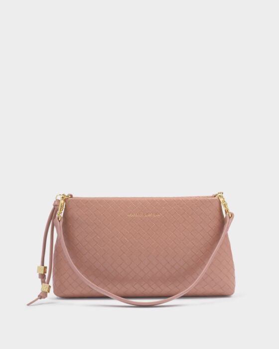 Katie Loxton | Nova Hand Woven Small Shoulder Tote in Pink Clay