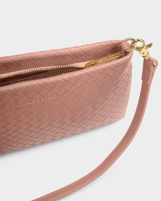 Katie Loxton | Nova Hand Woven Small Shoulder Tote in Pink Clay