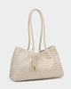 Katie Loxton | Nova Hand Woven Small Shoulder Tote in Oyster