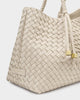 Katie Loxton | Nova Hand Woven Small Shoulder Tote in Oyster