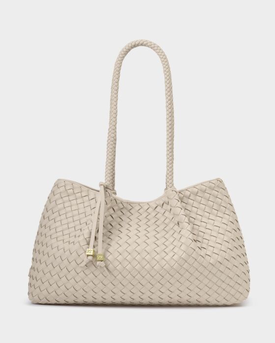 Katie Loxton | Nova Hand Woven Small Shoulder Tote in Oyster