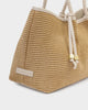 Katie Loxton | Nova Raffia Small Shoulder Tote in Natural Raffia/Oyster