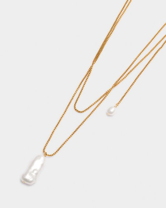 Katie Loxton | Pearl Lustre Waterproof Gold Lariat Necklace