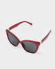 Katie Loxton | Mykonos Oversized Sunglasses in Dark Cherry