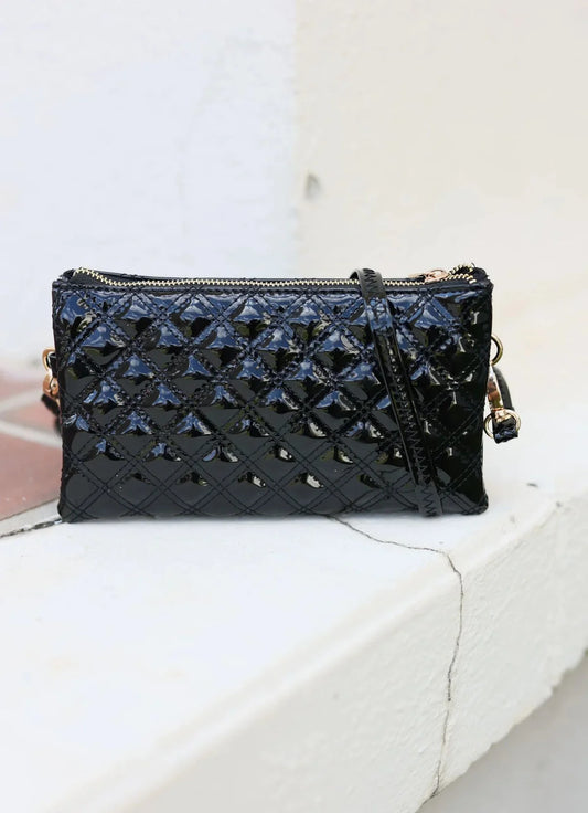 Liz Crossbody in Black Patent