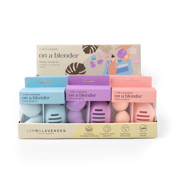 Lemon Lavender On a Blender Makeup Sponges and Case