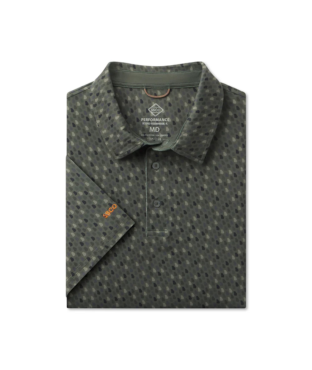 Southern Shirt Company | Southern Sportsman Printed Polo in Georgia Pine
