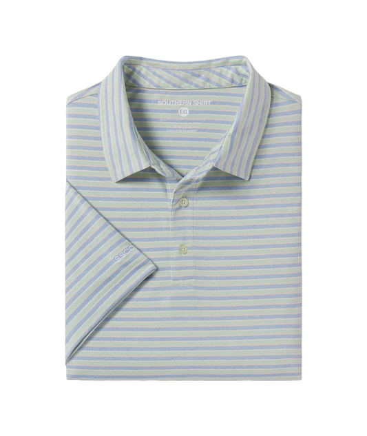 Southern Shirt Company | Cahaba Heather Stripe Polo in Palmetto
