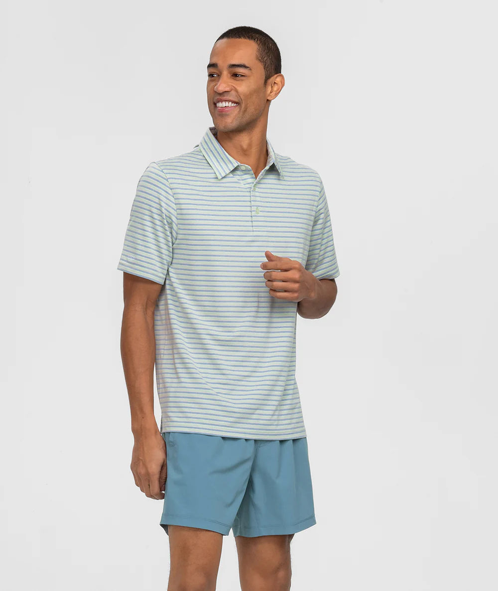 Southern Shirt Company | Cahaba Heather Stripe Polo in Palmetto