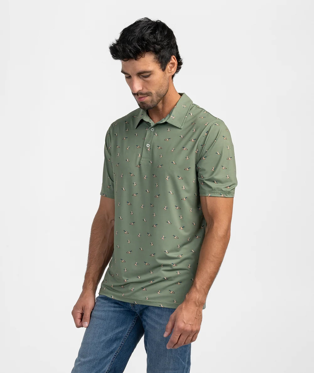 Southern Shirt Company | Feathered Frenzy Printed Polo in Feather