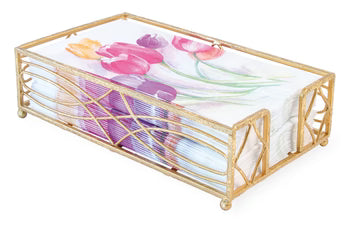 Guest Napkin Caddy in Gold Leaf
