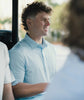 Southern Shirt Company | Heather Madison Stripe Polo in Alaskan Blue