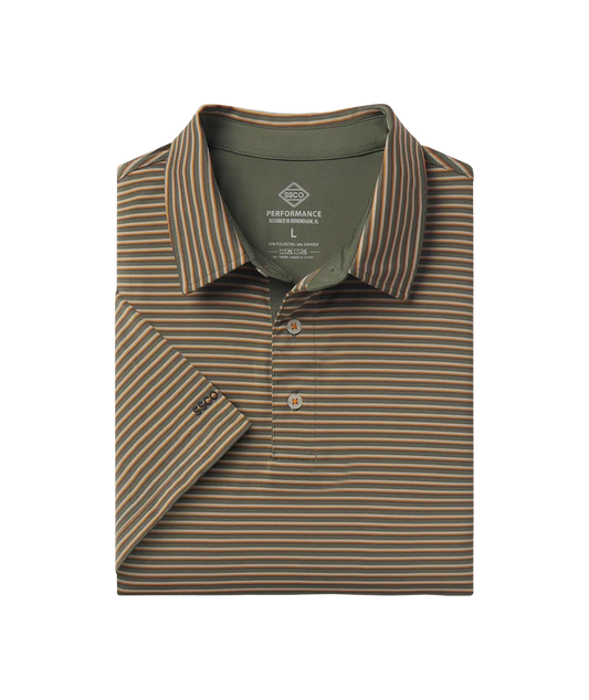 Southern Shirt | Boys Crestline Striped Polo in Marshland