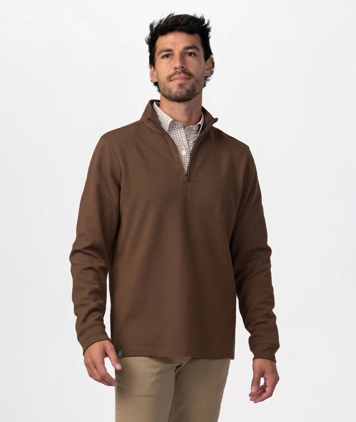 Southern Shirt | Highlands Quarter Zip in Tobacco