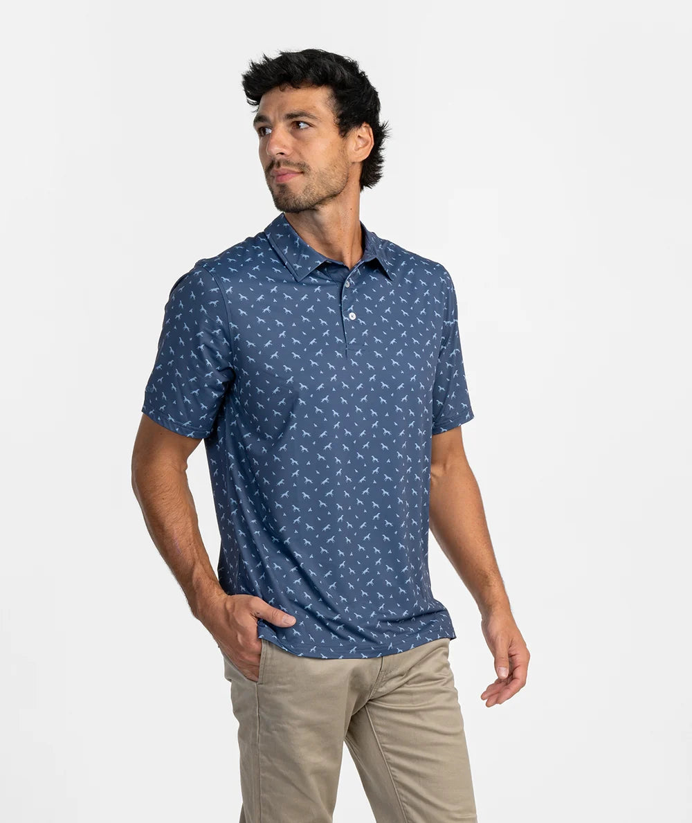 Southern Shirt Company | Uplands Unleashed Printed Polo in Midnight Navy