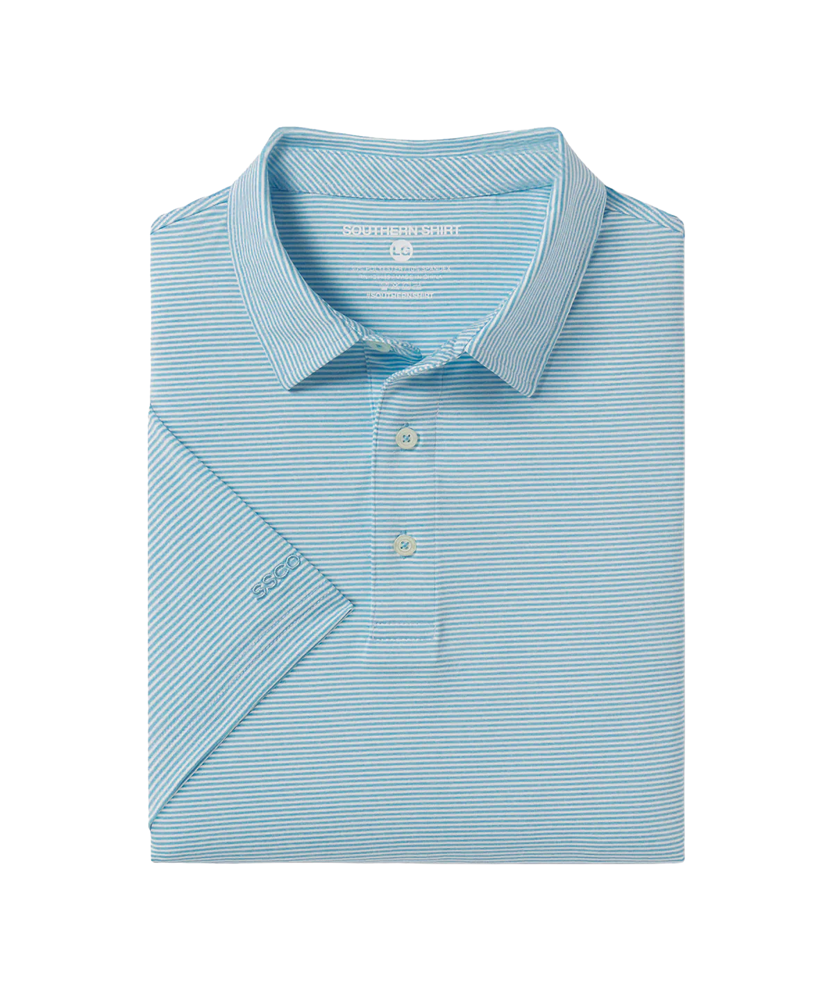 Southern Shirt Company | Heather Madison Stripe Polo in Alaskan Blue