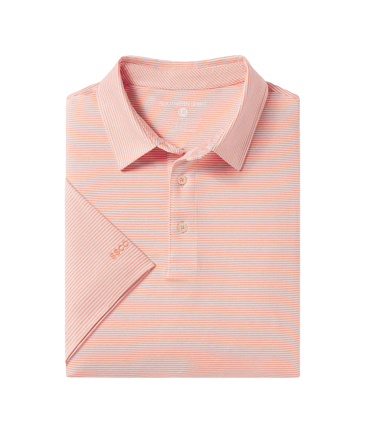 Southern Shirt Company | Heather Madison Stripe Polo in Flamingo