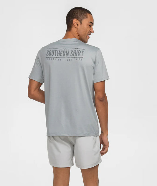 Southern Shirt Company | Camo Badge Performance Short Sleeve Tee in Mackerel