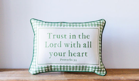 Little Birdie | Trust in the Lord Gingham Pillow