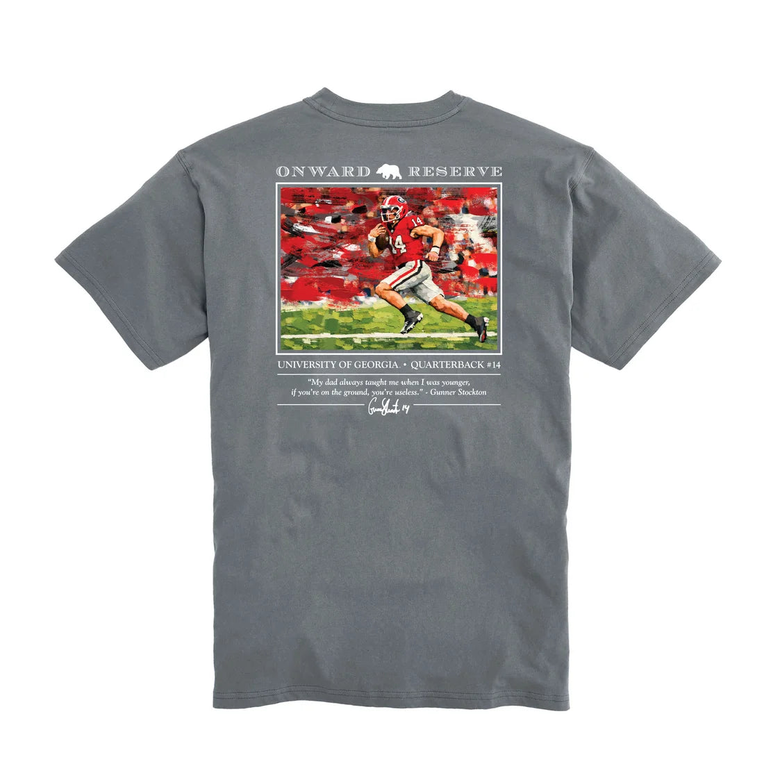 Onward Reserve | UGA Gunner Stockton #14 Tee in Granite
