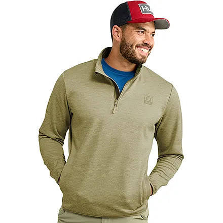 Huk Coldfront+ Performance 1/4 Zip in Overland Heather