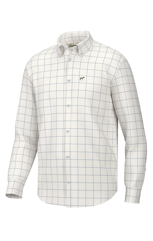 Youth Hadley Classic Long Sleeve Button Down in Blue Windowpane