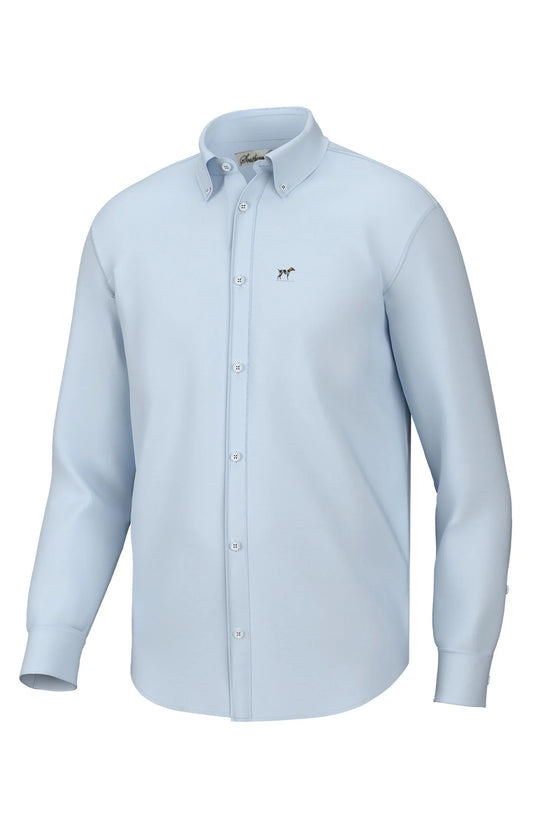Youth Hadley Classic Long Sleeve Button Down in Solid Blue