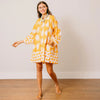 Sunshine Tienda | Gold Palm Geo with Gold Dot Lilly Dress