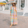Sunshine Tienda | Rainbow Plaid Oasis Dress