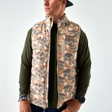 Burlebo Puffer Vest in Pintail Camo