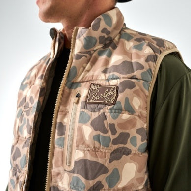 Burlebo Puffer Vest in Pintail Camo