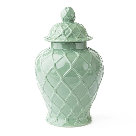 XLarge Textured Ginger Jar in Green