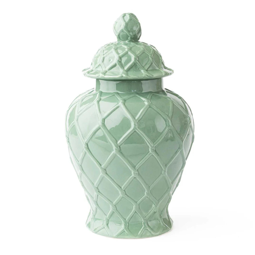 XLarge Textured Ginger Jar in Green