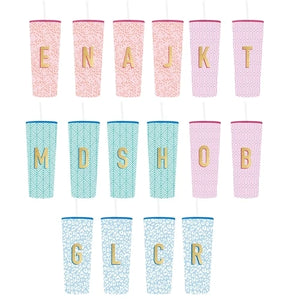 Mary Square Initial Straw Tumbler