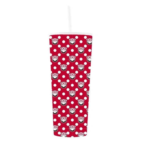 Mary Square Bulldog Frenzy Straw Tumbler