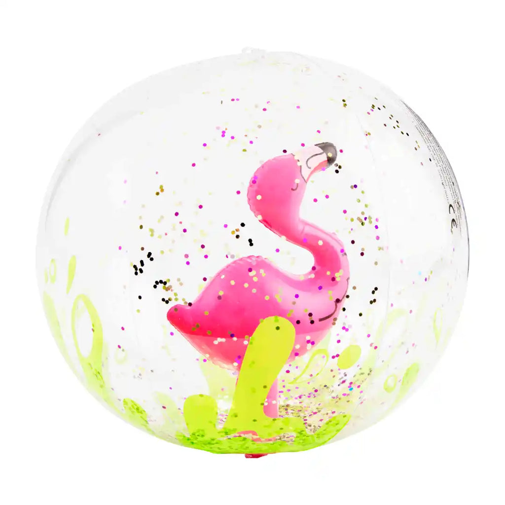 Flamingo Glitter Beach Ball