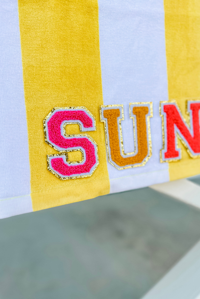 Patch Beach Towel in Yellow - Sun