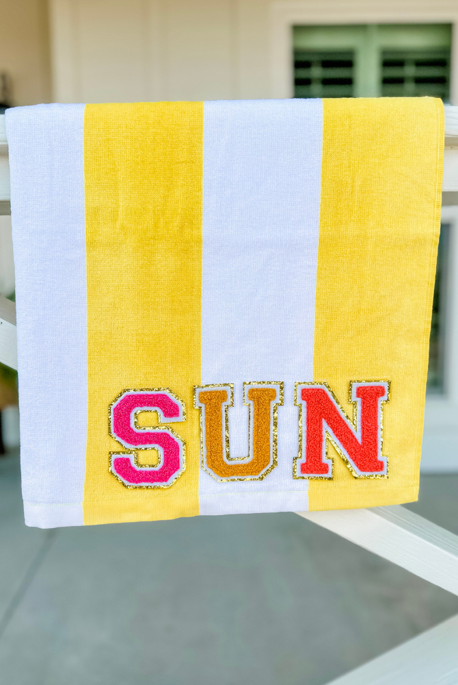 Patch Beach Towel in Yellow - Sun