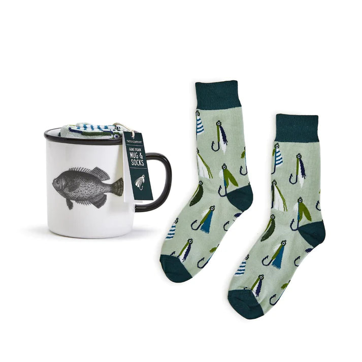 Gone Fishin' Mug and Pair of Socks Gift Set